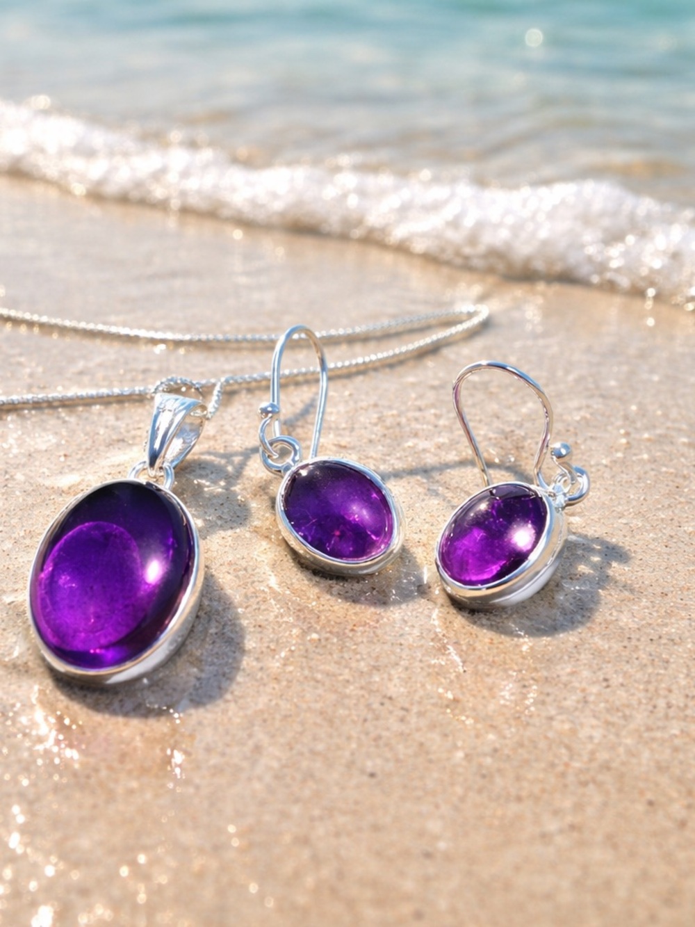 Set! Amethyst Necklace & Earrings